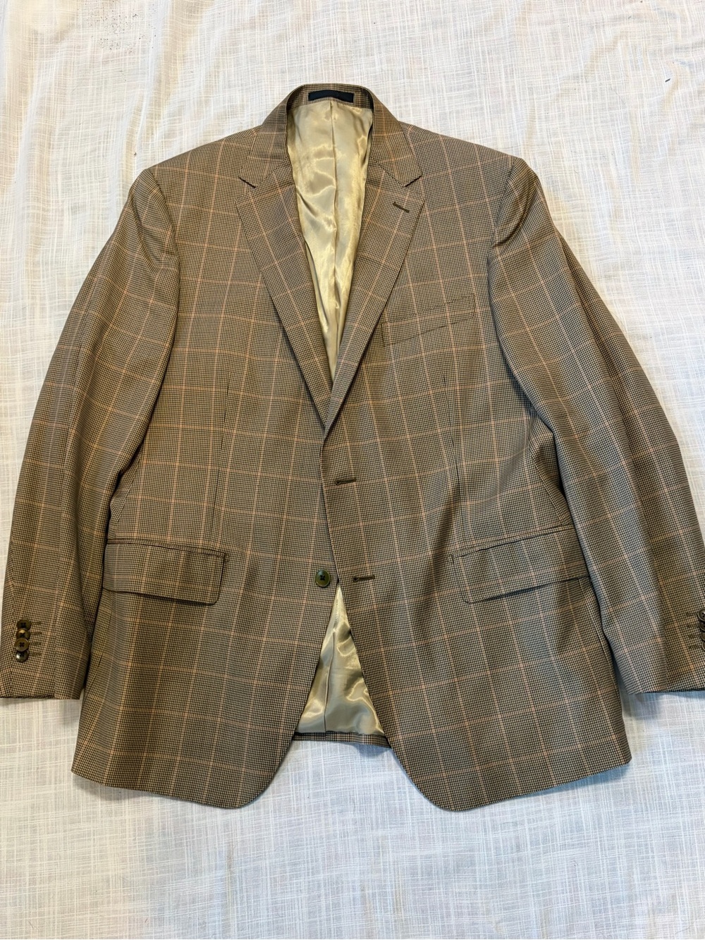 Paul Betenly Classic Men's Brown Windowpane Blazer - Tailored Style 42r